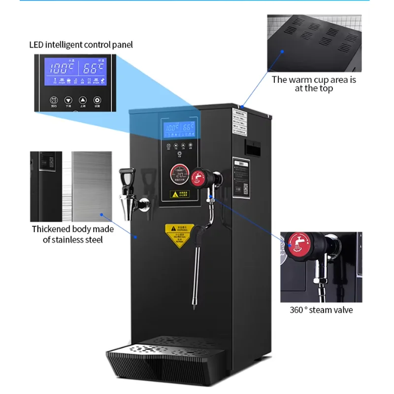 Machine commerciale de mousse de lait, Machine d'ébullition d'eau à vapeur pour faire du café expresso 2200W