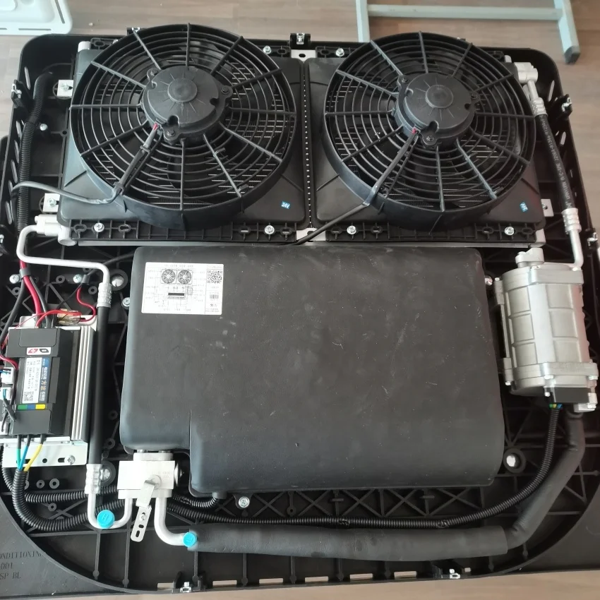 مكيف هواء يعمل بالبطارية 24 فولت للشاحنة، مكيف هواء تيار مستمر 12 فولت، مبرد هواء للشاحنة