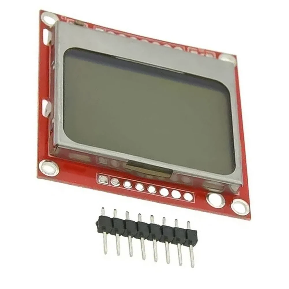 84x48 Pixel LCD Display for Microcontrollers with White Backlight and Low Power Consumption for Efficient Battery Use