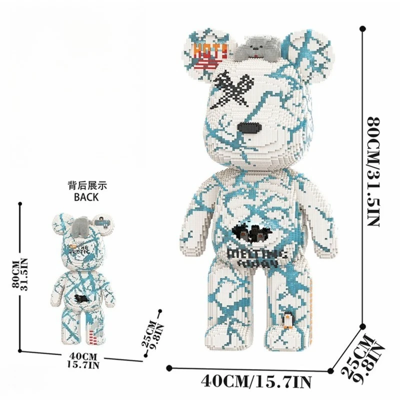 80cmMP-908 Pingvin Gleccser Nagy Medve Fiúk és Lányok Összeszerelt Játékok Barát Ajándék Építőelemek Akciófigura Játékblokkok Moc