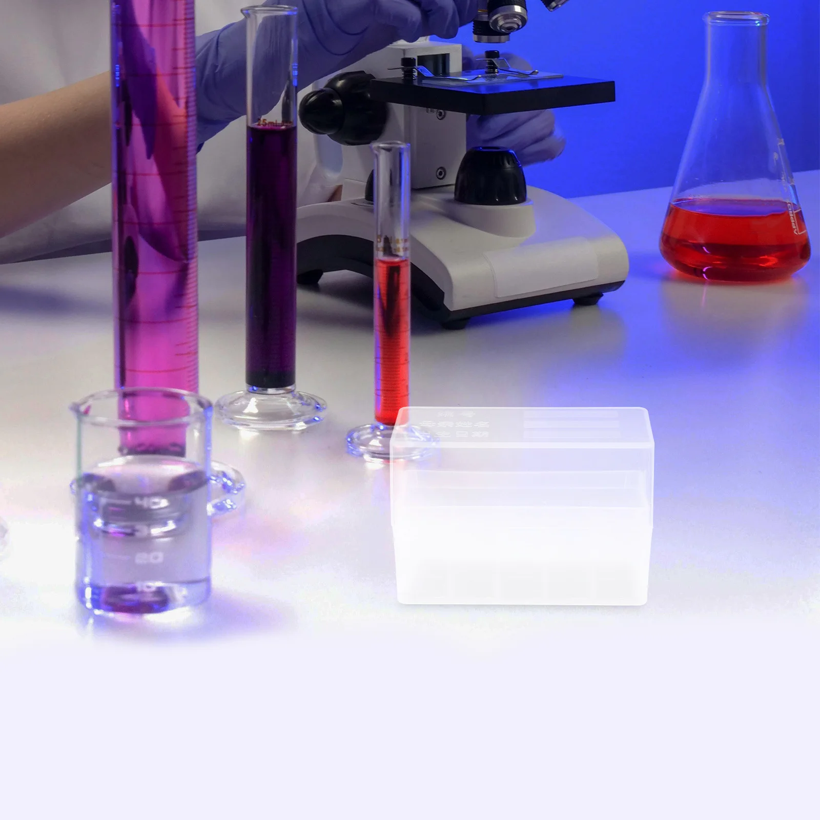 

Lab Freezer Bin Clear Lid Multiple Compartments for Test Tube Storage Laboratory Hospital Research Freezer Storage Box
