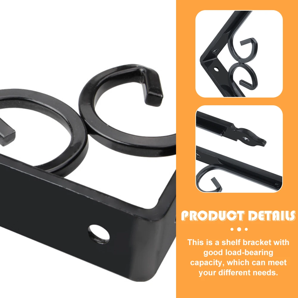 

2Pcs Iron Load Bearing Shelf Brackets Heavy Duty Triangular Support for Home Wall Mounted Storage Racks