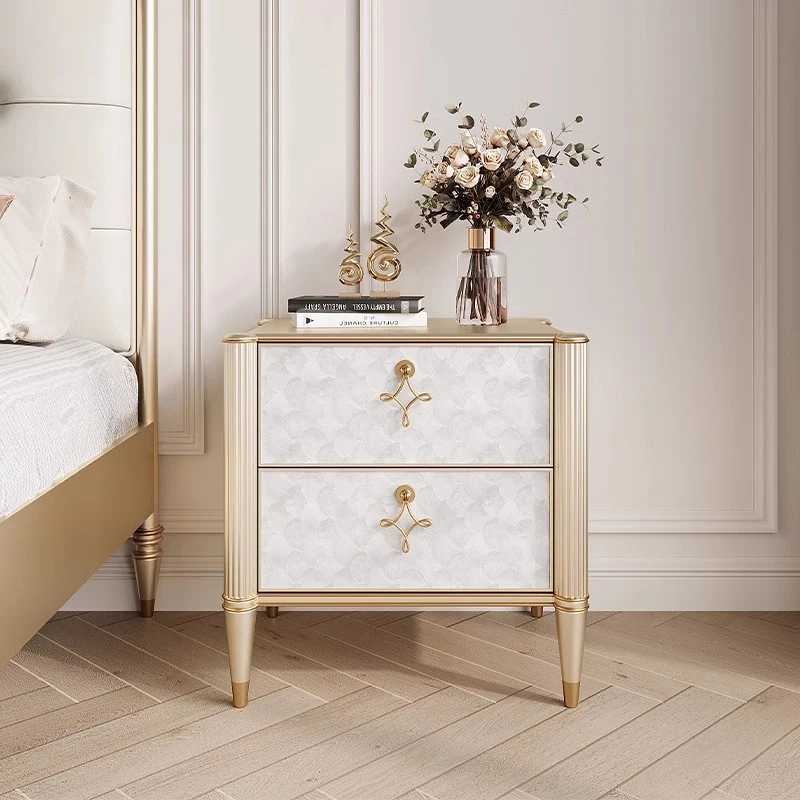 

Light Luxury Trendy Bedside Table Modern Aesthetic Glamour Nordic Simple Nightstand With Drawers Mesa De Noche Bedroom Furniture