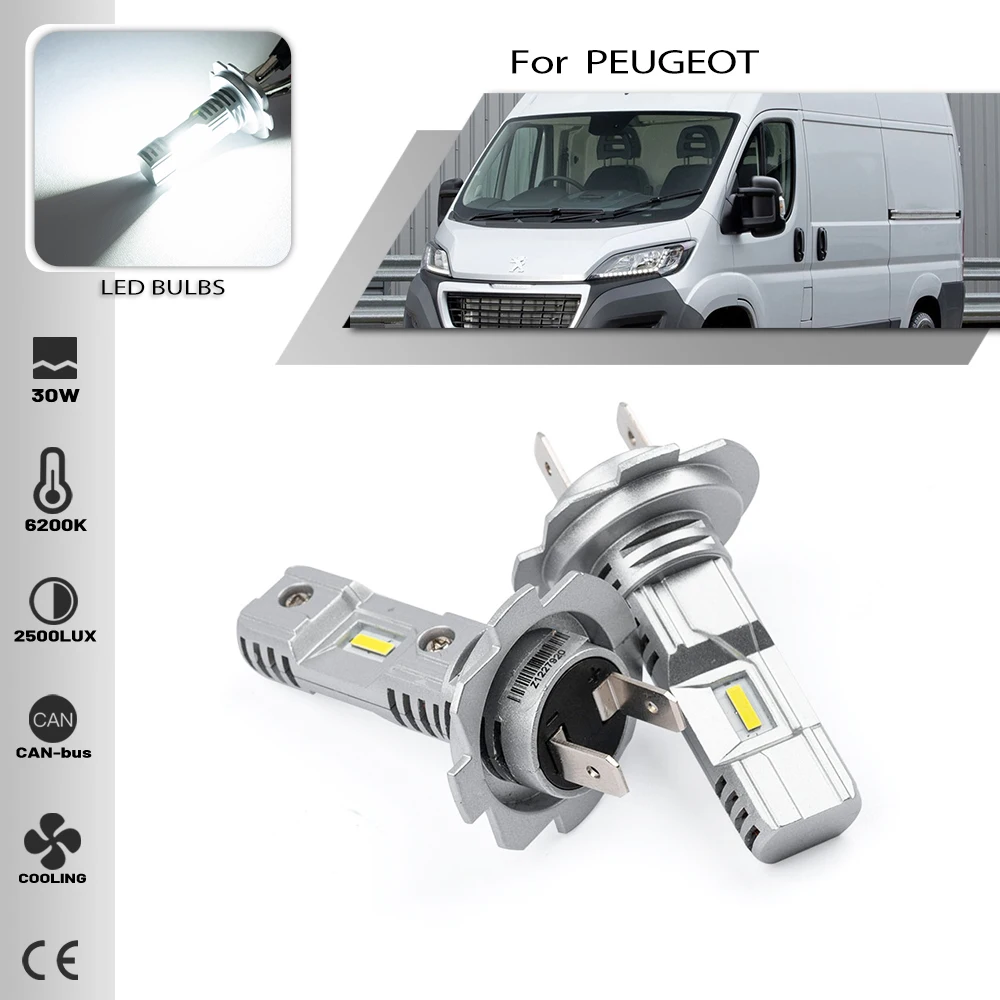 

2 шт., Автомобильные светодиодные лампы H7, 6500 К