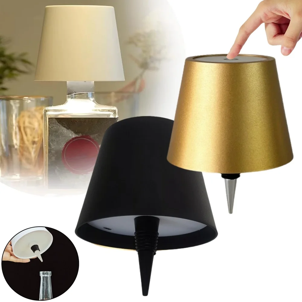 Creative LED Wine Bottle Light Embedded Mobile USB Rechargeable Touch Desk Lamp Restaurant Bar Festival Party Decoration
