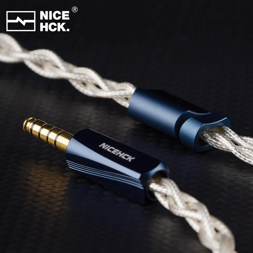 NICEHCK AuKing2 HiFiイヤホンケーブル 7N金メッキOCC+銀メッキOCC