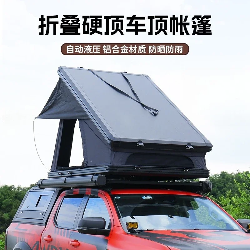 Outdoor travel, self-driving camping, car aluminum hydraulic triangle heightening, roof tent