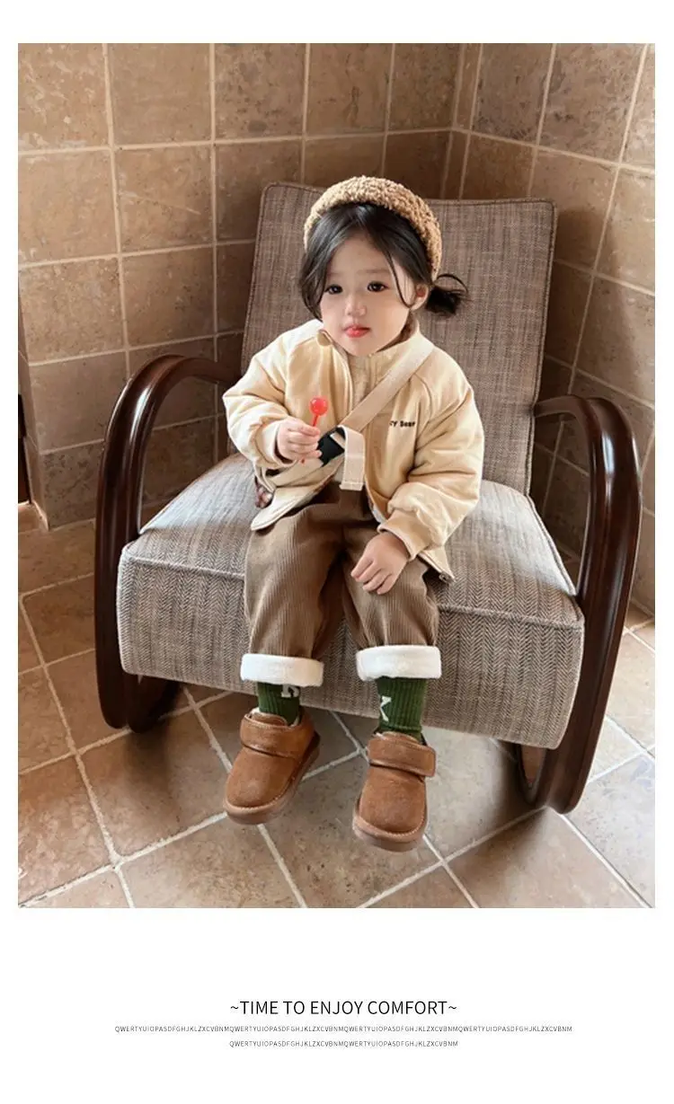 Kinder Herbst Winter Fleece-Gefütterte Gerade Hosen Jungen Mädchen Cordhosen Lässige Lange Hosen Weiche Baby Sporthosen Schulhosen Kinder – Detail 10