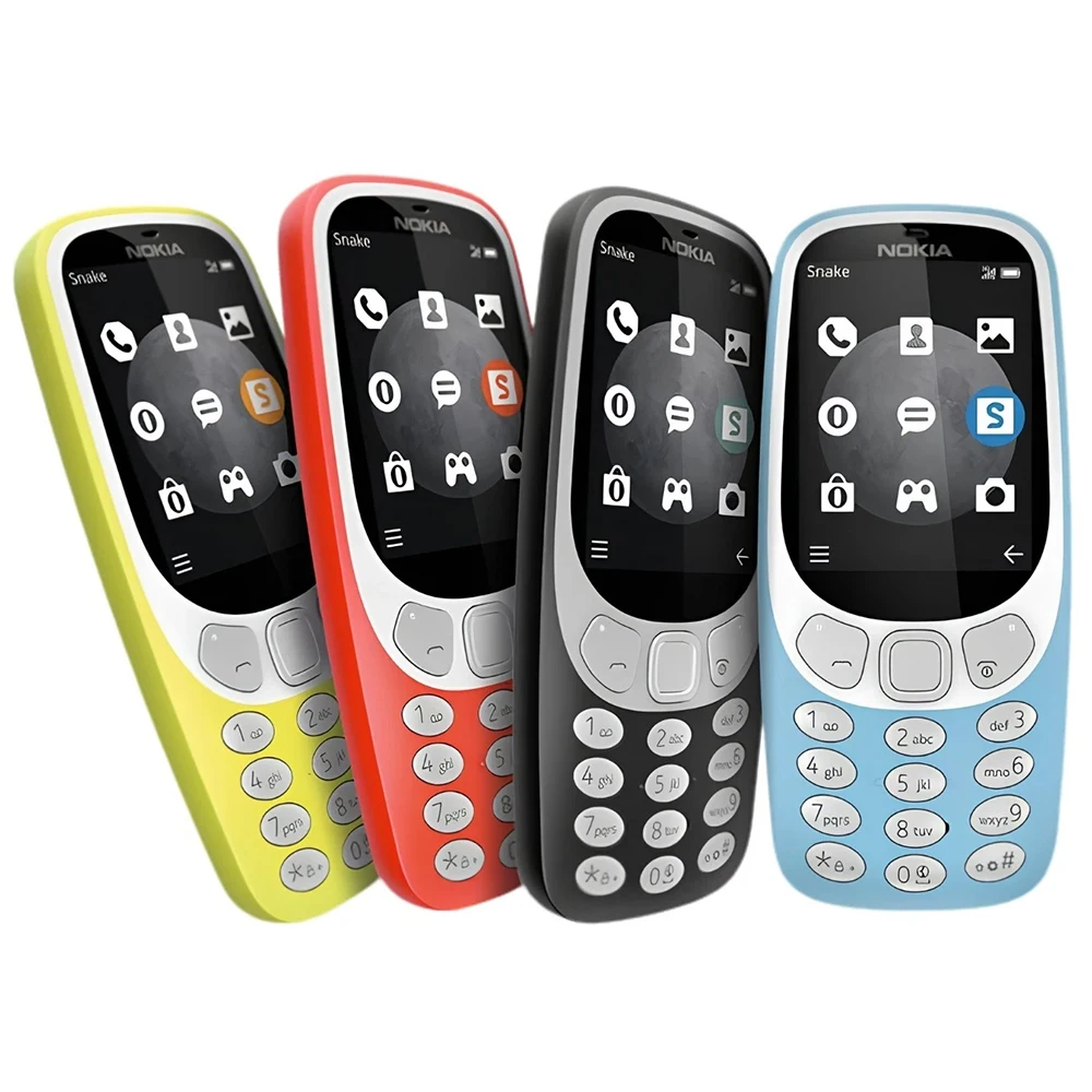 Nokia 3310 2018 Backup Phone 2.4-inch 2SIM 1200mAh MP3 FM Radio 2MP Bluetooth Flashlight Micro-USB Nokia 3310 Used Phone Unlock