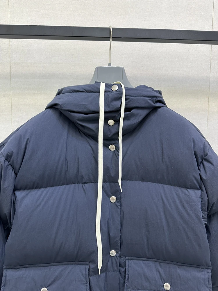 SVORYXIU 2025 شتاء جديد نمط يوميا عادية المرأة موضة مقنعين رشاقته الدافئة نمط طويل أسفل سترة #4