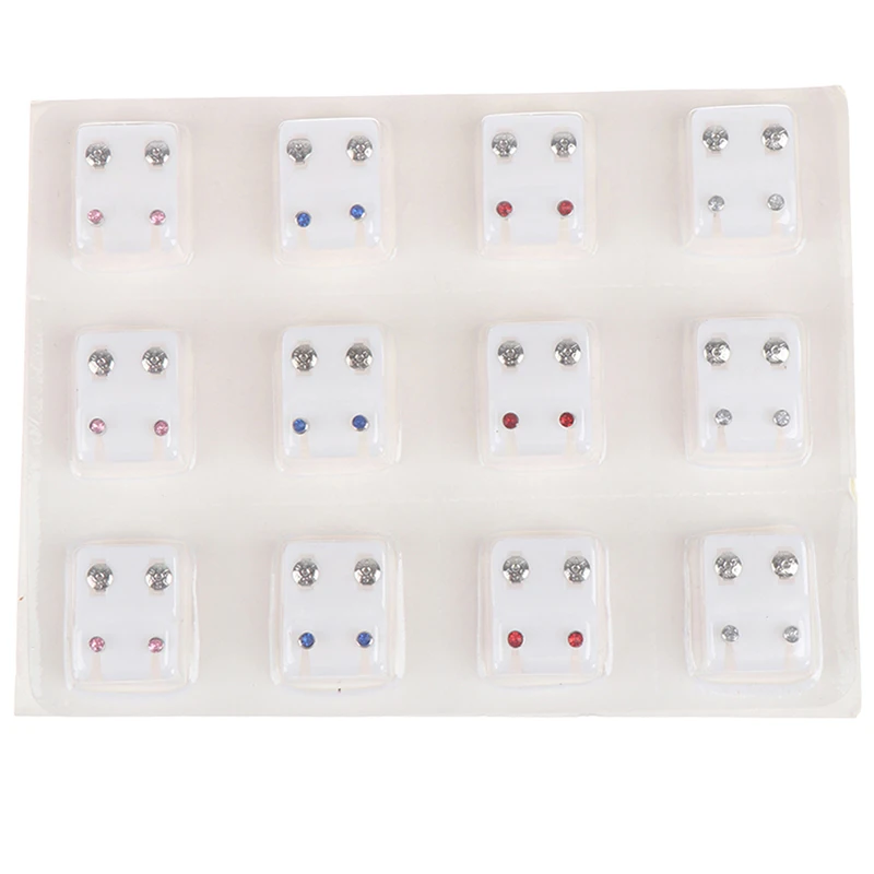 Herramienta médica para Piercing de pendientes, joyería de acero quirúrgico, 12 pares