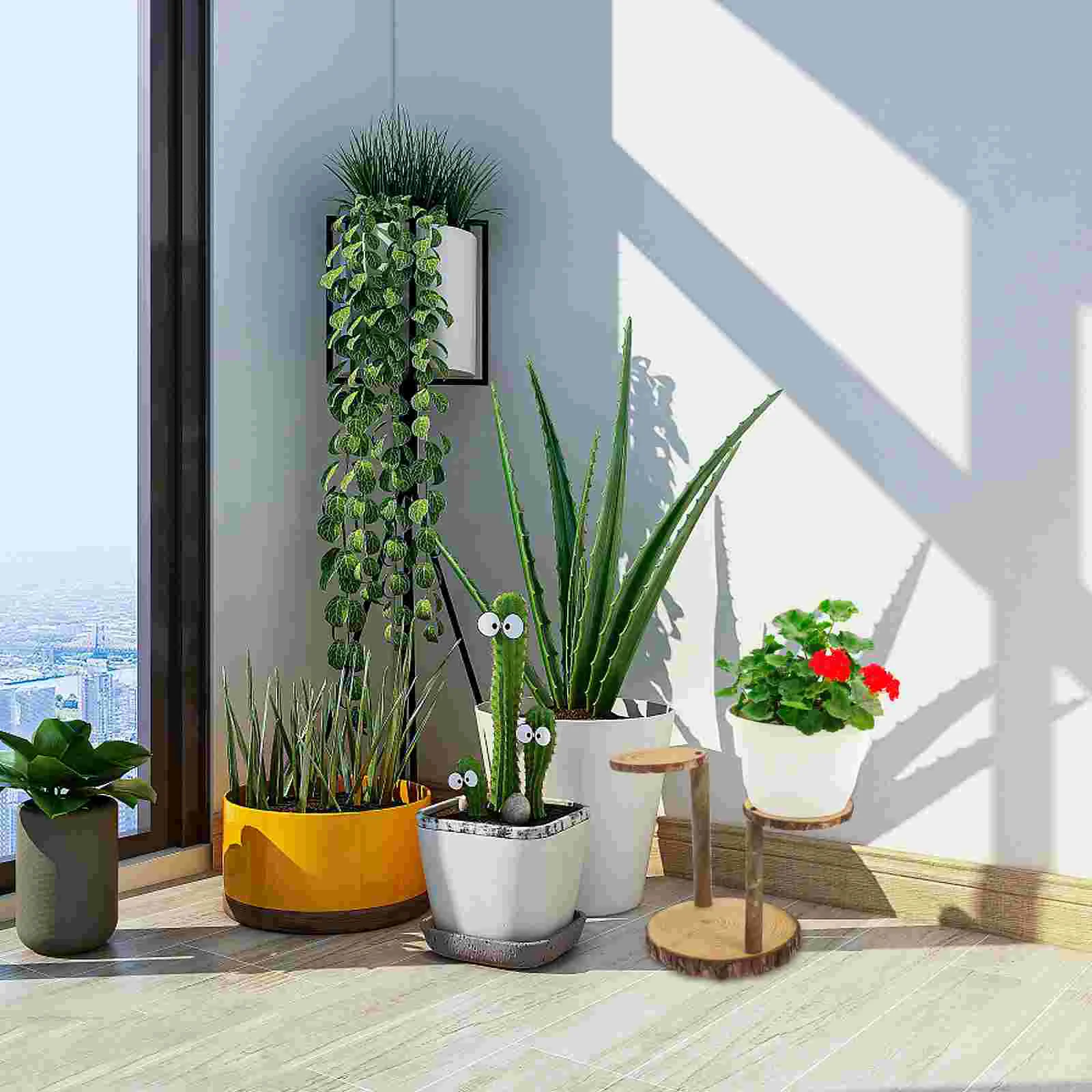

Solid Wood Storage Rack Potted Plant Support Base Wooden Flower Holder House Plants Desk Multilayer Stand
