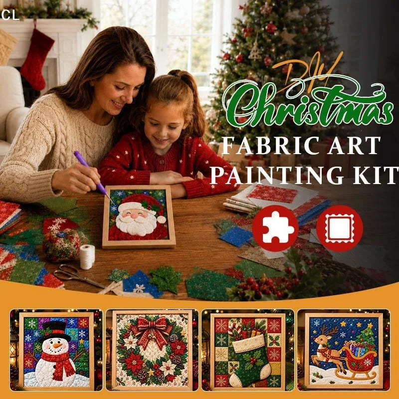 Handmade No-Sew Fabric Mosaics Kit For Adults Premium Fabric Art Kit Christmas Bird Animal Ocean Theme Wall Decor Craft