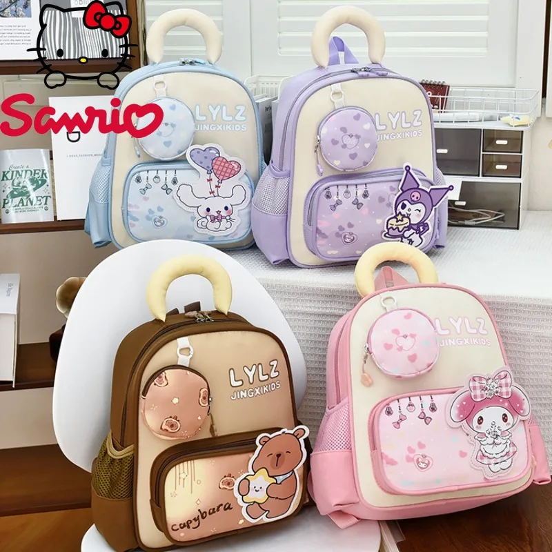 

Sanrio Kuromi Cartoon Backpack Student School Bag 2025 New Children's Lightweight Backpacks Large Capacity Handbag
