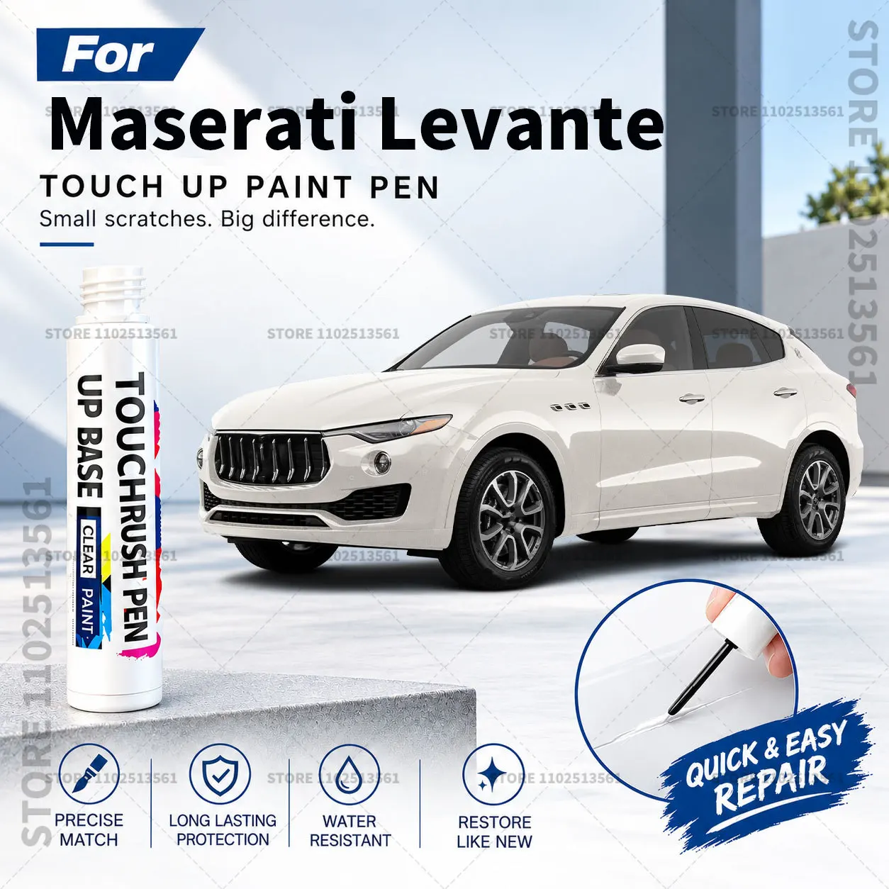 Automotive Paint Pen Car Scratch Remover Touch Up Repair Pen DIY Vehicle Paint Repair Tool Accessories For Maserati Levante Blue