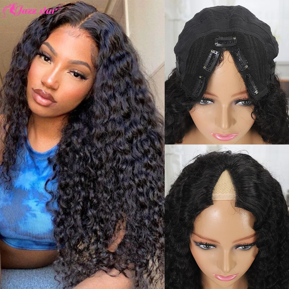 

30 inch Deep Wave Wig V Part Wig Human Hair No Leave Out Brazilian Lace Wigs for Women Human Hair Glueless Jazz Star Hair