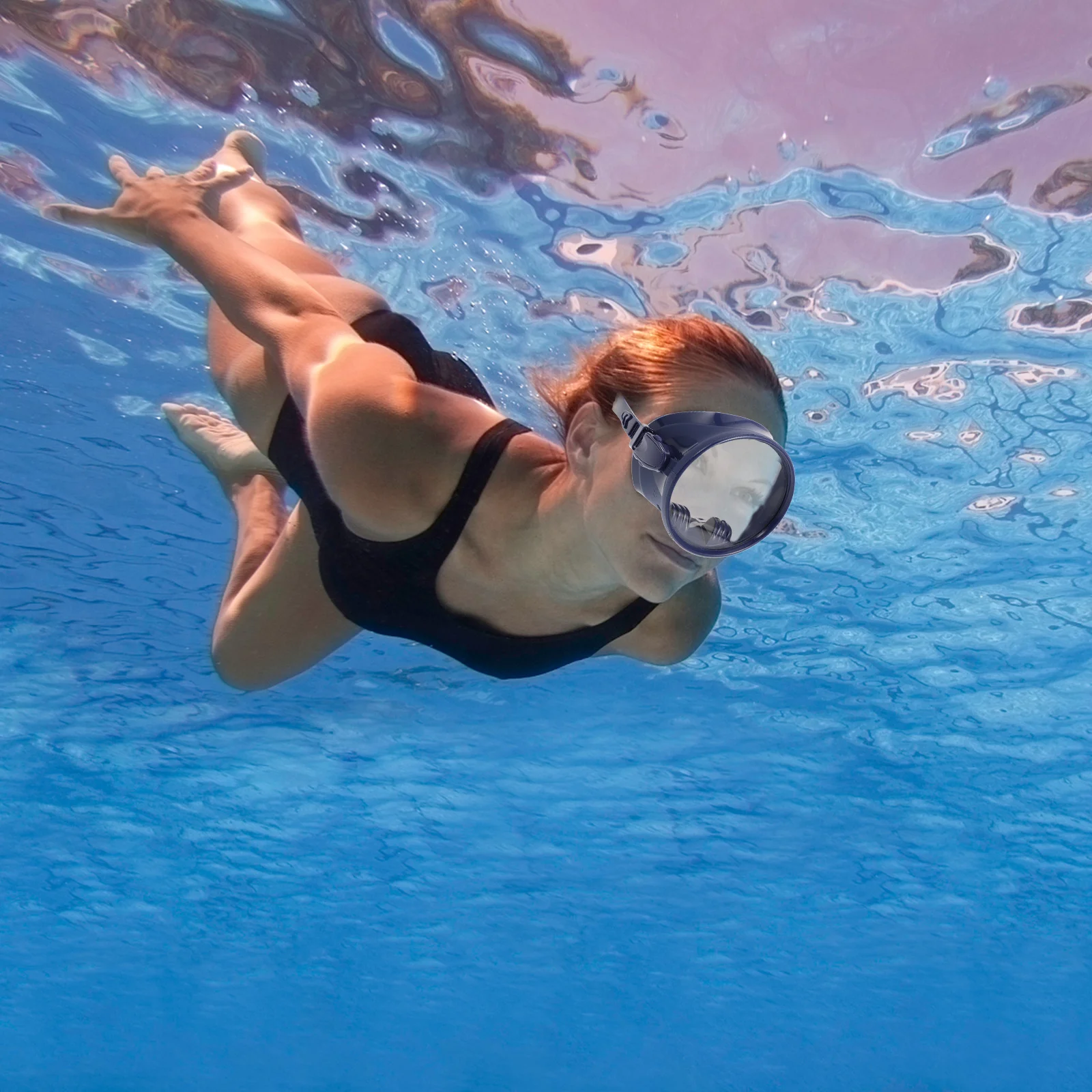 نظارات سباحة للجنسين بإطار كبير رؤية واضحة ومضادة للضباب وحزام قابل للتعديل وواقي عين السباحة المحمول للبالغين #3