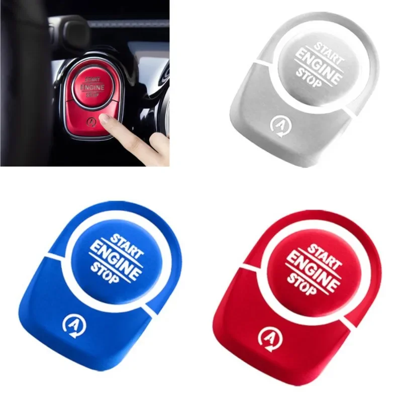 1Set Car Engine Start Stop Button Trim Cover For Mercedes Benz A B CLA GLB GLA Class W177 V177 W247 C118 W118 X247 AMG A35 A45