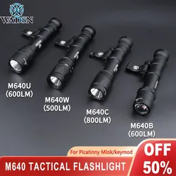 WADSN M640 Tactical Flashlight M640B M640W M640C M640U M640V Airsoft Scout Light Rifle 1Weapon Light Mlok Keymod Fit 20mm Rail