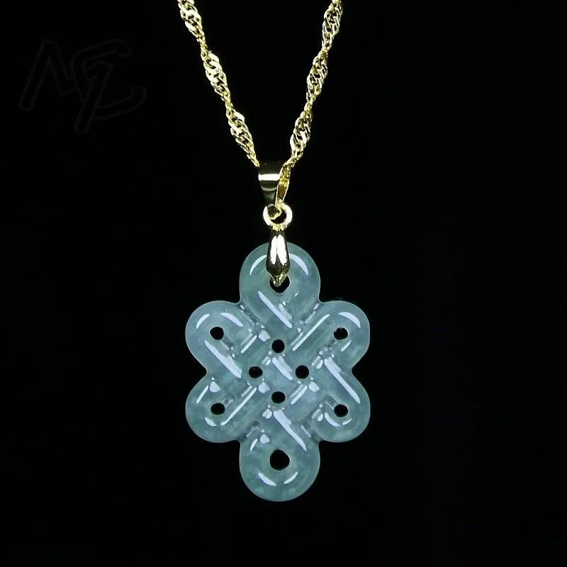 البورمية الزمرد الطبيعي الجليد الأزرق المياه اليشم الصينية عقدة قلادة عقد دي اي واي أقراط مجوهرات اكسسوارات تميمة هدية النساء