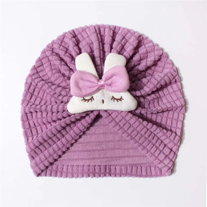 قبعة الطفل لطيف القوس عقدة عمامة الوليد قبعة هندية جميلة الفتيات إكسسوارات الشعر غطاء الرأس المرن #6