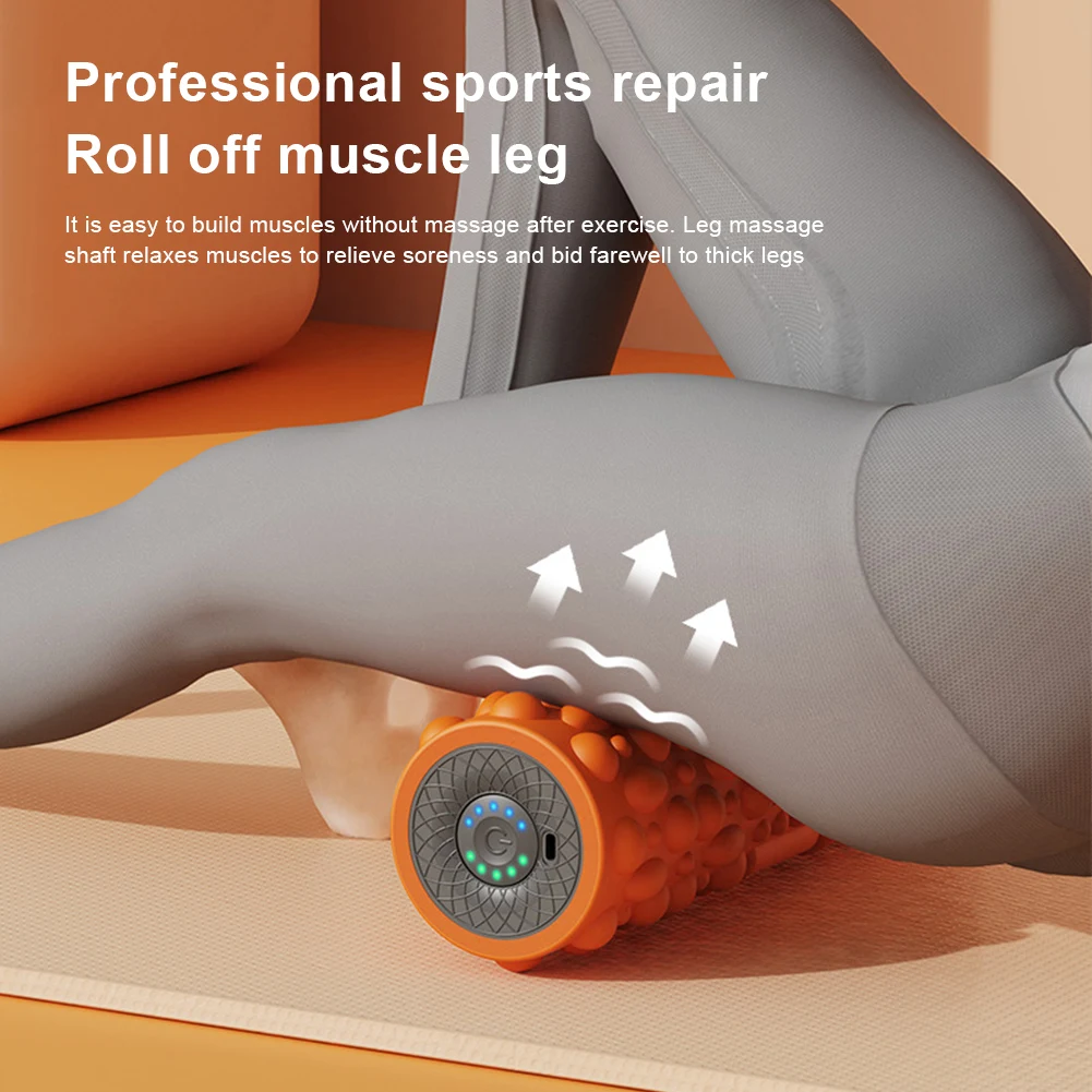 

Electric Vibrating Foam Roller Exercise Roller Rechargeable Muscle Roller 5 Modes Tissue Massager for Bodybuilding
