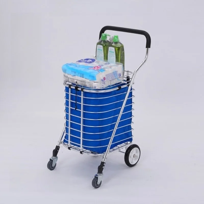 portable-folding-shopping-cart-vegetable-buying-hand-pulling-stainless-steel-cart-elderly-people's-small-pulling-car-in-asia