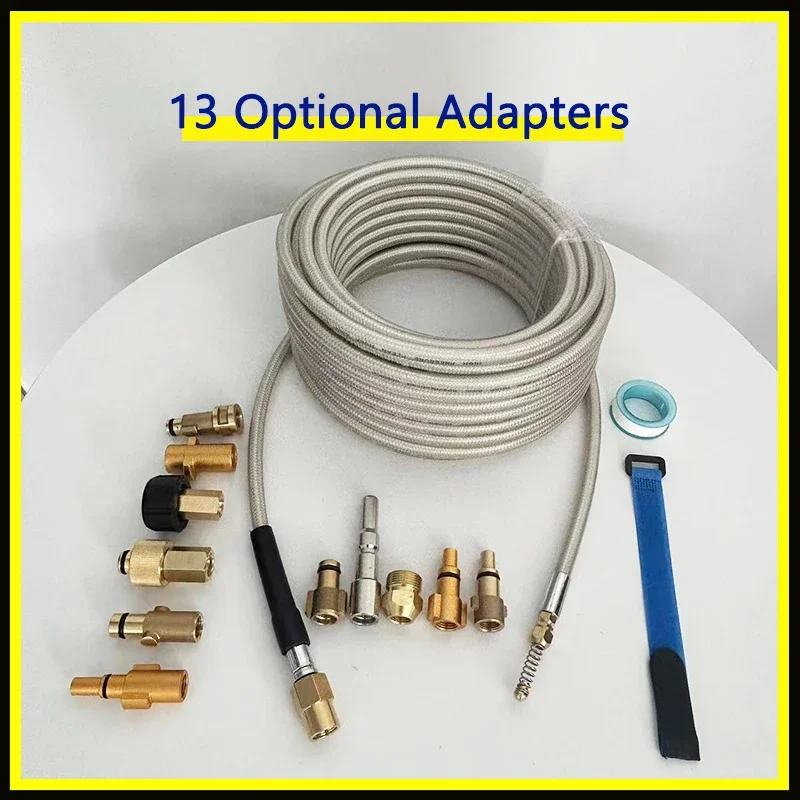 Sewer Drain Water Cleaning Hose Sewage Pipe Blockage Spring Nozzle Car Washer Pipefor Karcher Bosch Lavor High Pressure Jet Wash