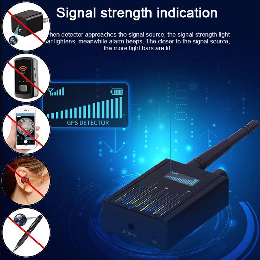 Multifunktions-Anti-Candid-Kamera, kabelloser Objektiv-Gerätefinder, 1 MHz–6,5 GHz, GSM-Audio-Insektenfinder, GPS-Signal, RF-Tracker, KI-Detektor