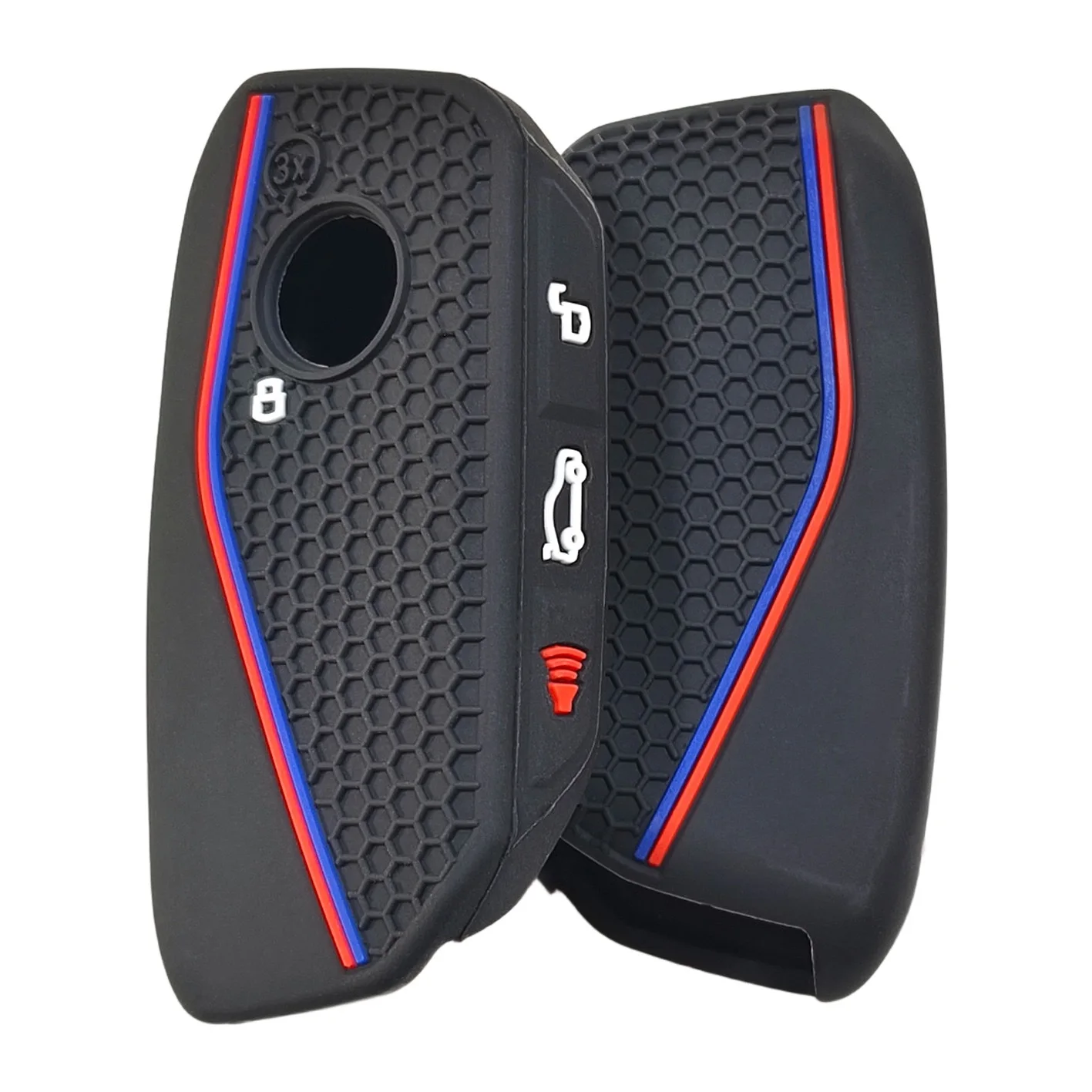 Key Fob Cover Silicone Key Protector Compatible with BMW  X3 X5 X1 X7 I5 X6 I7 IX XM Key Fob with Panic Button