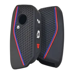 Key Fob Cover Silicone Key Protector Compatible with BMW X3 X5 X1 X7 I5 X6 I7 IX XM Key Fob with Panic Button