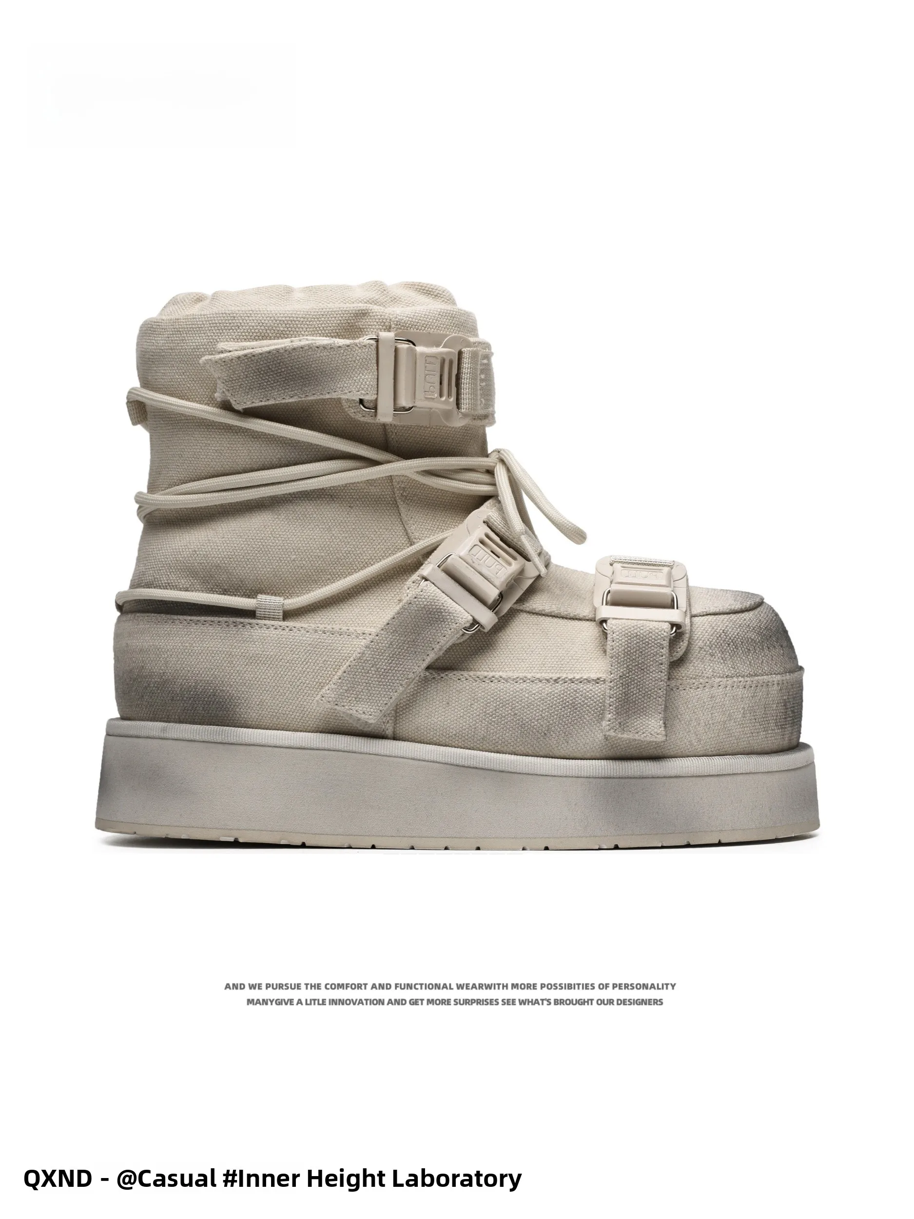 

Универсальные зимние ботинки-снегоходы с невидимым увеличением роста, в стиле винтажной рабочей одежды, высокие, повседневные, с круглым носком и резиновой подошвой