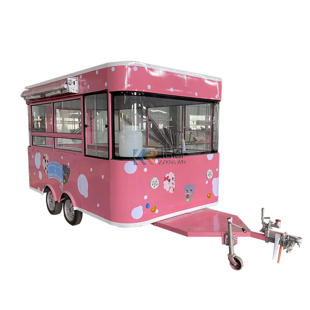 Customized Size Food Truck Kiosk Mobile Fast Food Trailer with Full Kitchen