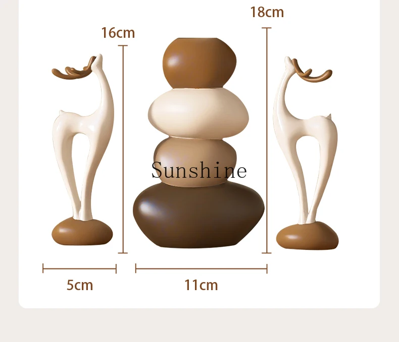 Stone running vase deer desktop decoration ornament living room dining room housewarming gift