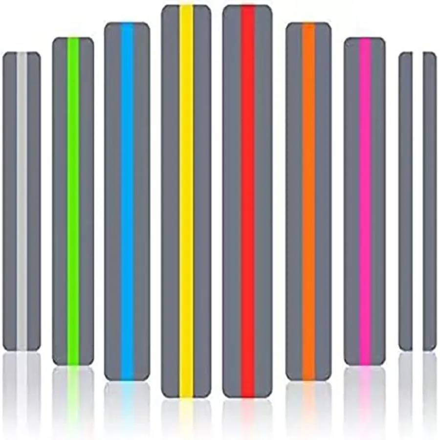 

32 Pieces Guided Reading Strips/Colored Overlay/Highlight Strips/Highlighter/Bookmark/Assorted Colors Help with Dyslexia for an
