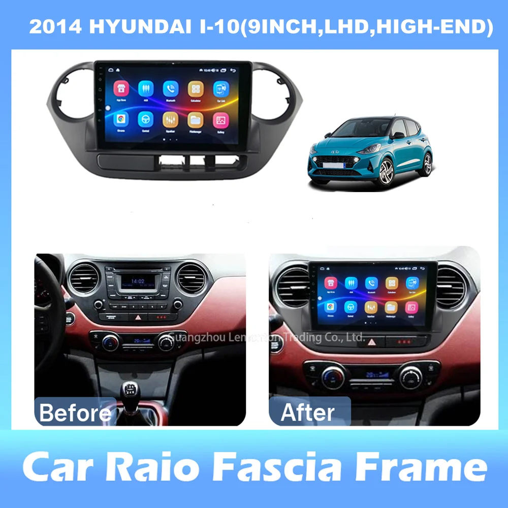 9-inch 2din Car Radio Dashboard For HYUNDAI I-10 2014 Stereo Panel, For Teyes Car Panel With Dual Din CD DVD Frame