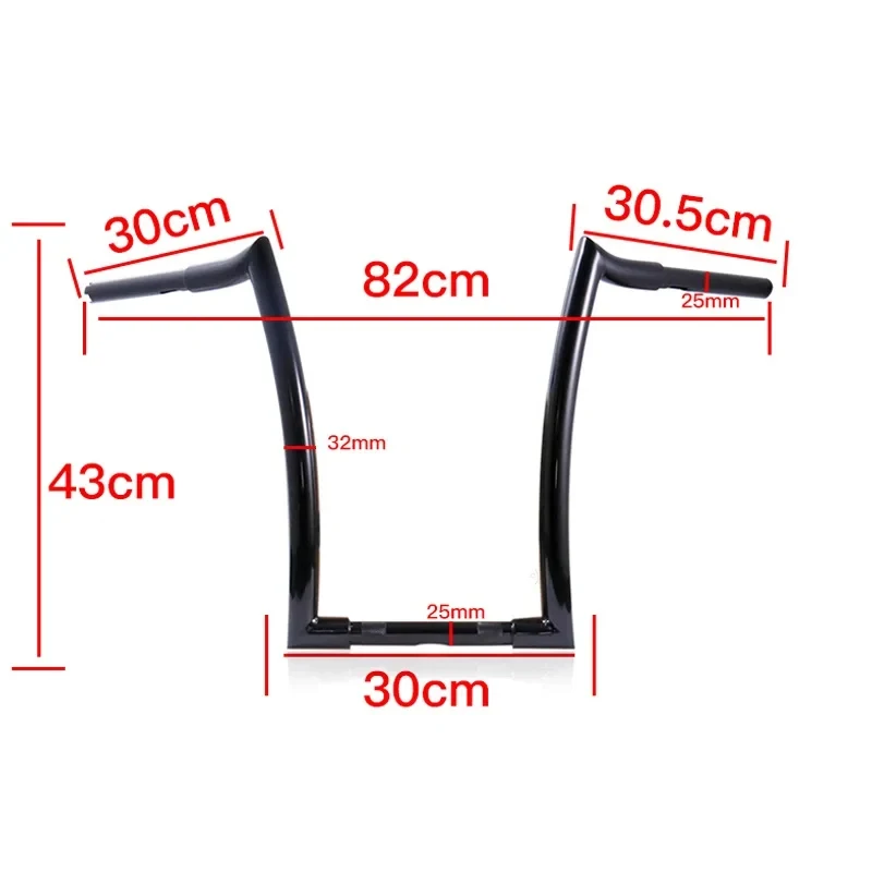 14/16/18inch 25mm 1" Motorcycle Ape Hanger Handlebar for Harley Davidson Chopper Cruiser Black Handle Bar 5