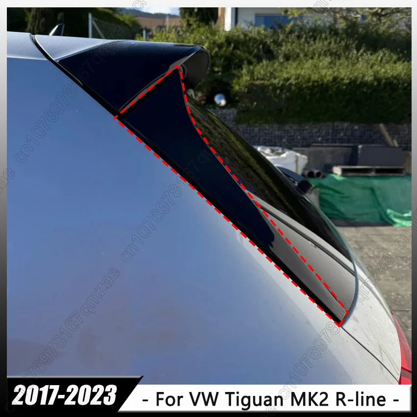 Gloss Black 1 Pair Rear Wing For Volkswagen VW Tiguan MK2 R-line 2017-2023 Side Spoiler Canard Wing Tuning Accessories
