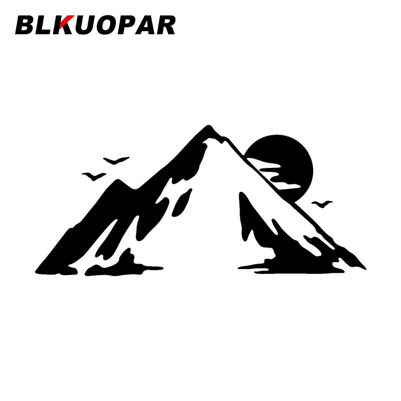 BLKUOPAR Mountain The Red Sun Rises In Sky Car Stickers JDM Anime Die-cut Waterproof Windshield Graphics Caravan Car Lable