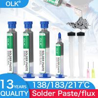 KELLYSHUN Lead-free Syringe Solder Paste - Low/High Temperature Soldering Paste for SMD, BGA, PCB, LED, iPhone Repair