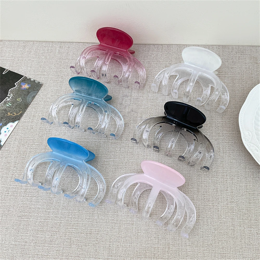 New Korean Gradient Color Large Hair Grab Clip for Women's Simple Temperament Coiled Hair Shark Clip Girl Hair Accessories