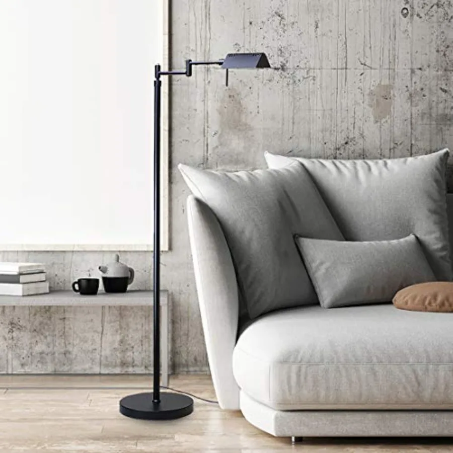 O'Bright Dimmable LED Pharmacy Floor Lamp, 12W LED, Full Range Dimming, 360 Degree Swing Arms, Adjustable Heights, Standing Lam