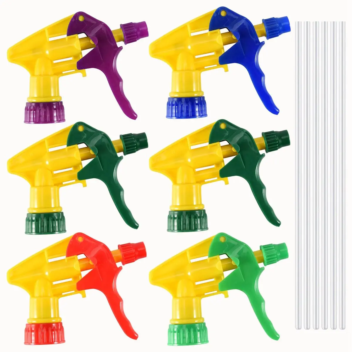【~ New A20Z】6 Pcs Heavy Duty Chemical Resistant Trigger Sprayer Bottle Nozzle Head