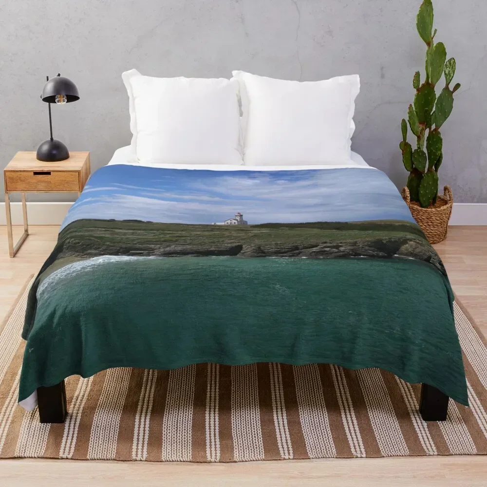 The lighthouse of the Poulains Belle-?le-en-Mer Throw Blanket for winter Sleeping Bag warm for winter Blankets