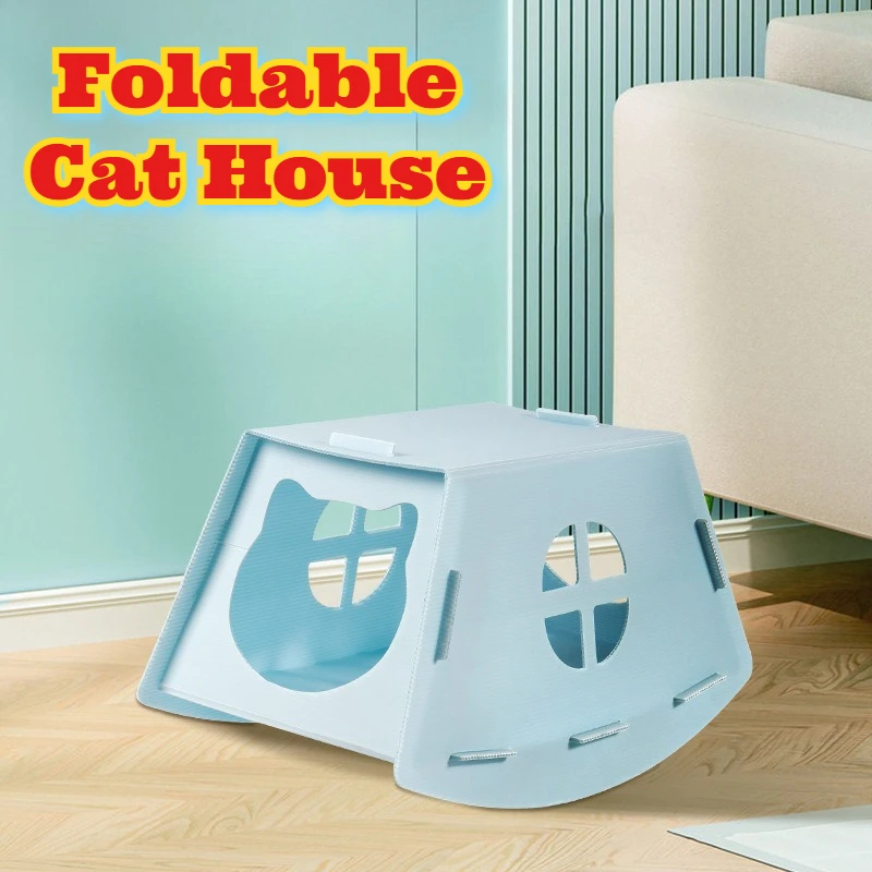 

PP Rocking Cat Bed Removable Washable Cover Foldable Pet Sleeping Cushion House Indoor Outdoor Hammock Swing Comfort Relaxation