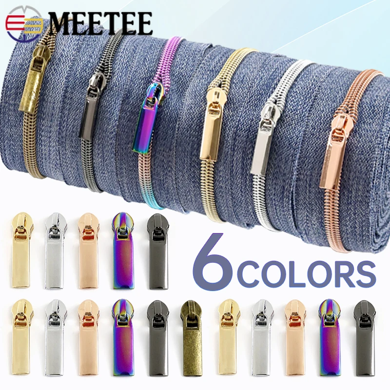 

10/20M 5# Meetee Nylon Zippers By The Meter For Sewing Garment Bag Zipper Slider Closure Decor Zips Repair Kits DIY Accessories