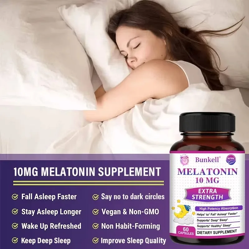 Melatonin for Adults 10 Mg, Fast Dissolving Sleep Supplement, Extra Strength Melatonin, Promotes Healthy Rest Cycles, Deep Sleep