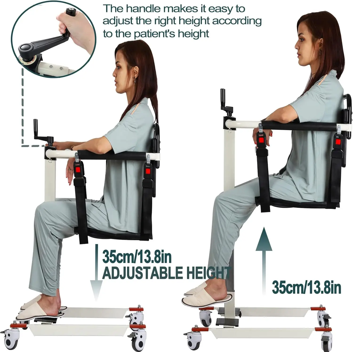 Patient Lift Transfer Chair, Patient Lift Wheelchair for Home and Car Portable Patient Lift Chair Wheelchair Lift for Home, Disa