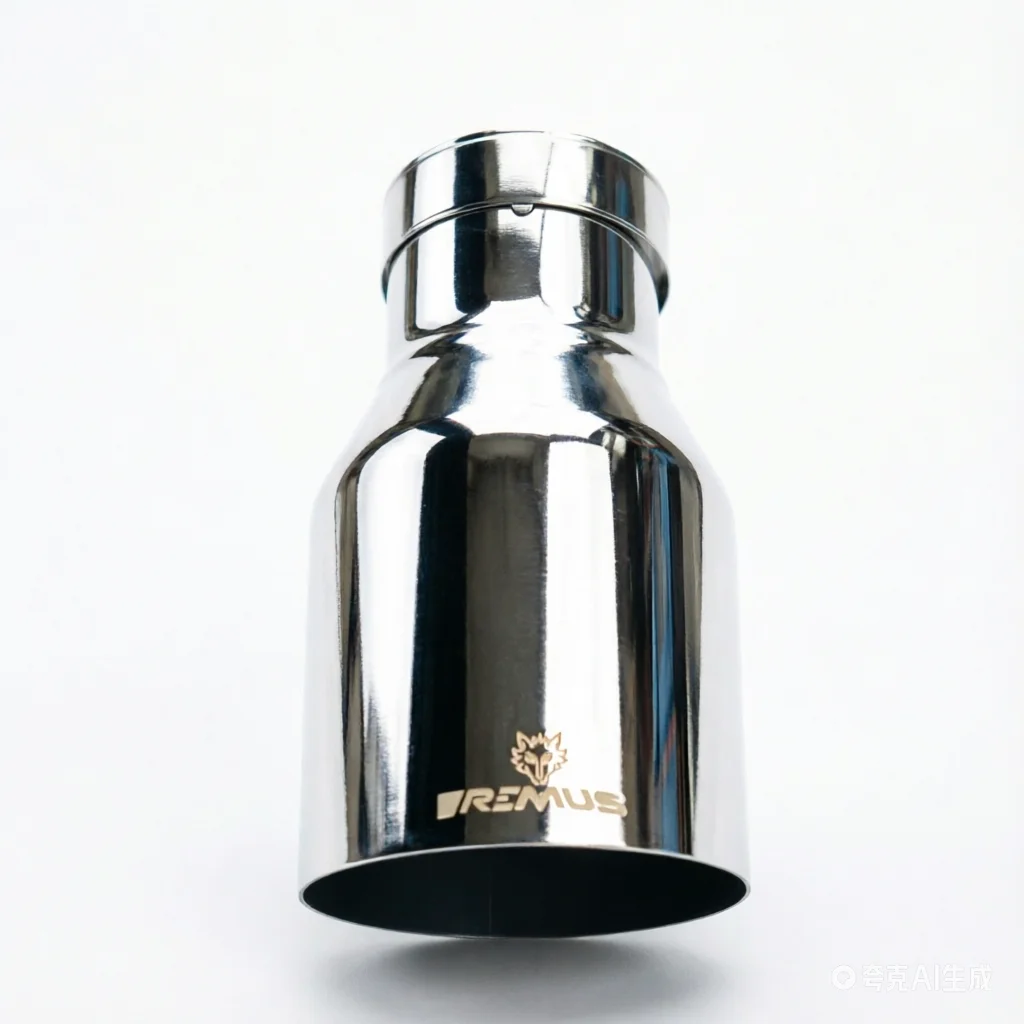 1Pc Universal Stainless Steel 304 Shinny Flange Exhaust Pipe Muffler Tip with Slash Cut Horizontal Incision Tube for Automotive