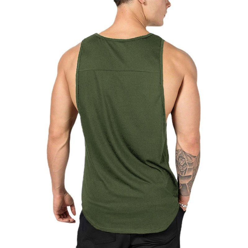 Summer Men Sports Tank Top Cotton Lightweight Gym Workout Running Fitness Shirt Breathable Loose Casual Jogging Bodybuilding Top